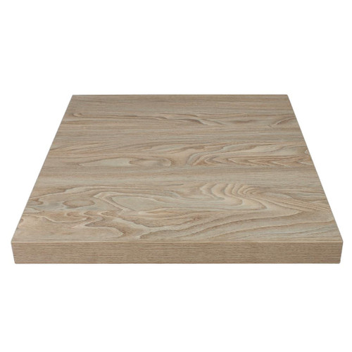 Bolero Pre-drilled Square Tabletop Antique Natural 700mm