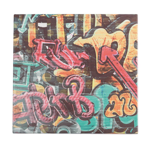 Werzalit Pre-drilled Square Table Top  Graffiti 800mm