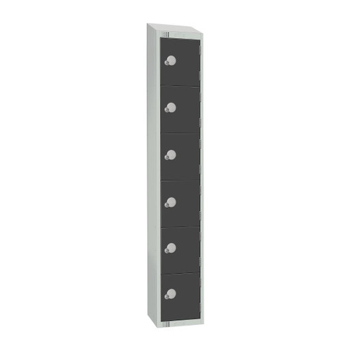 Elite Six Door Electronic Combination Locker with Sloping Top Graphite Grey