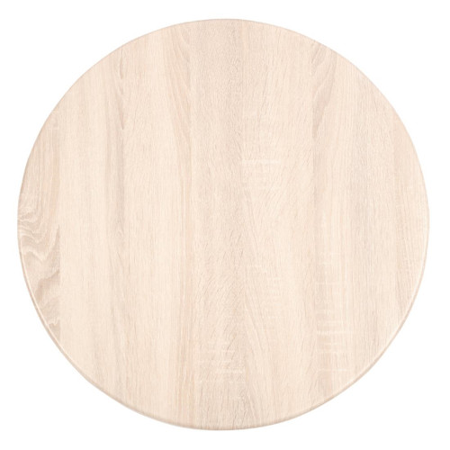 Bolero Pre-drilled Round Table Top Whitewash 800mm