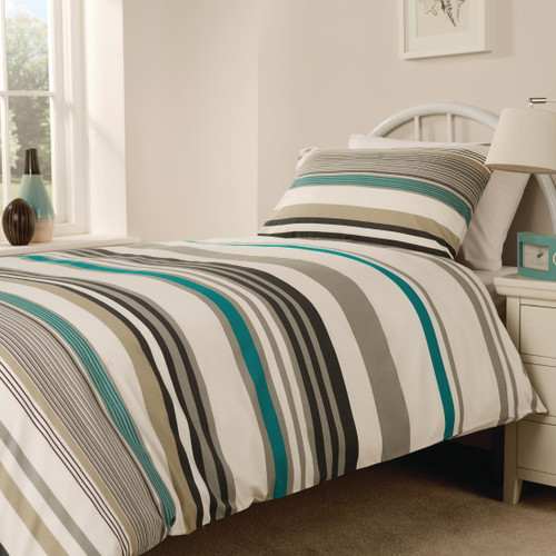 Mitre Essentials Madison Bedding Set Teal Small Double