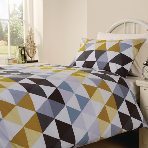 Mitre Essentials Geo Bedding Set Olive Double