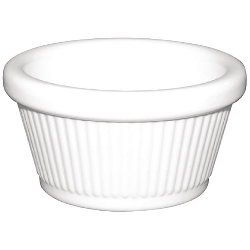 Olympia Kristallon Melamine Fluted Ramekins White 89mm (Pack of 12)