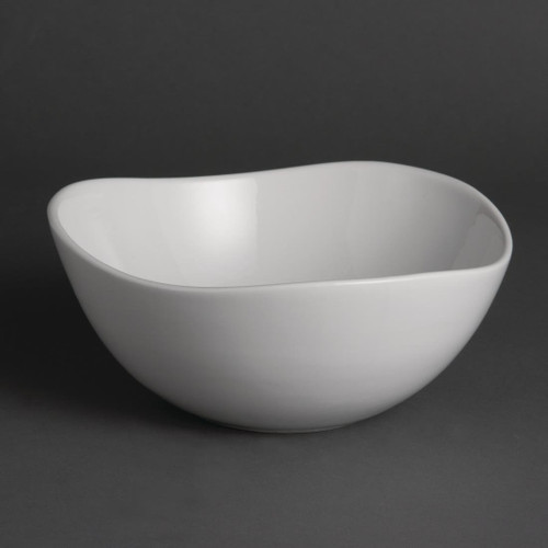 Olympia Whiteware Wavy Bowls 200mm (Pack of 6)