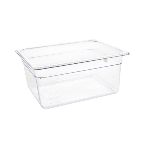 Vogue Polycarbonate 1/2 Gastronorm Container 150mm Clear