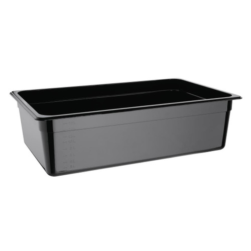 Vogue Polycarbonate 1/1 Gastronorm Container 150mm Black