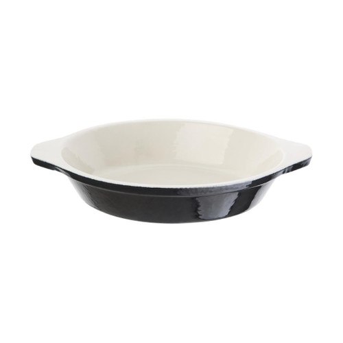 Vogue Black Cast Iron Round Gratin Dish 400ml