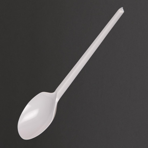 Fiesta Recyclable Lightweight Plastic Dessert Spoons White (Pack of 100)