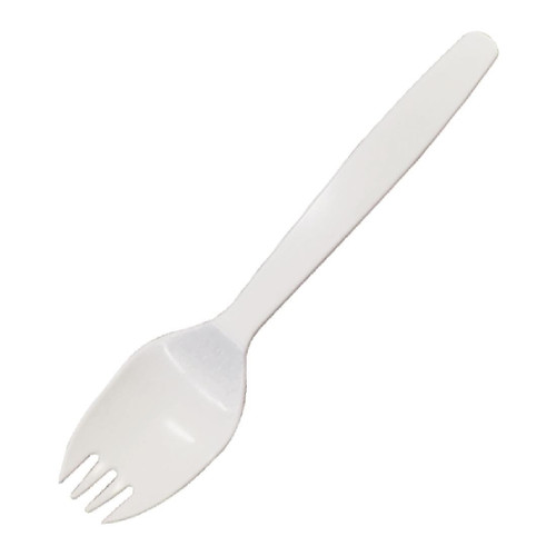 Fiesta Recyclable Lightweight Plastic Sporks White (Pack of 100)
