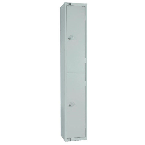 Elite Double Door Camlock Locker with Sloping Top Grey