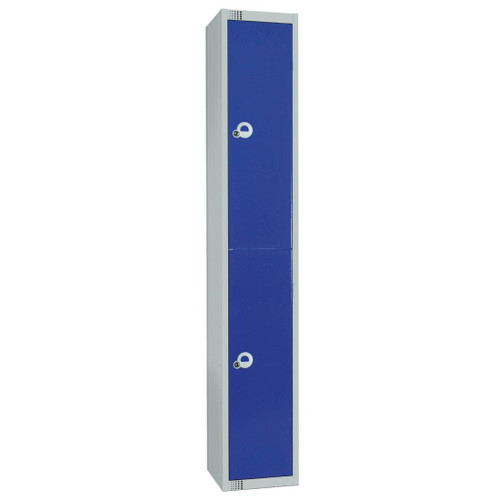 Elite Double Door Camlock Locker with Sloping Top Blue