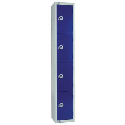 Elite Four Door Manual Combination Locker Locker Blue with Sloping Top