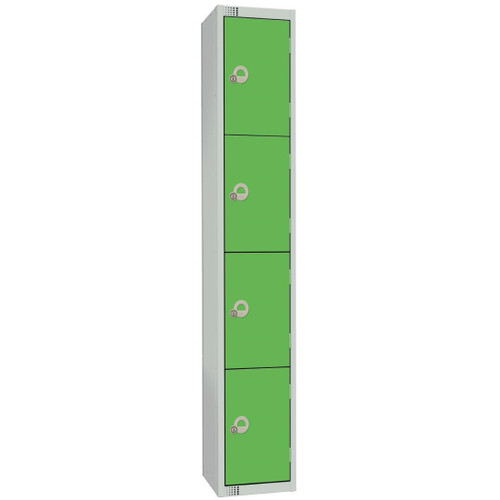 Elite Four Door Coin Return Locker Green