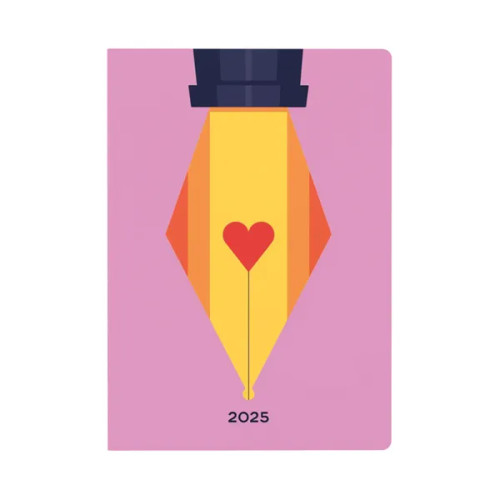 Collins Week To View Diary Peace Love Heart Design A5 E-PLU153.FP-25