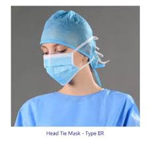 BARRIER® Surgical Face Masks With Tie Band Blue Type II (Pack of 50)