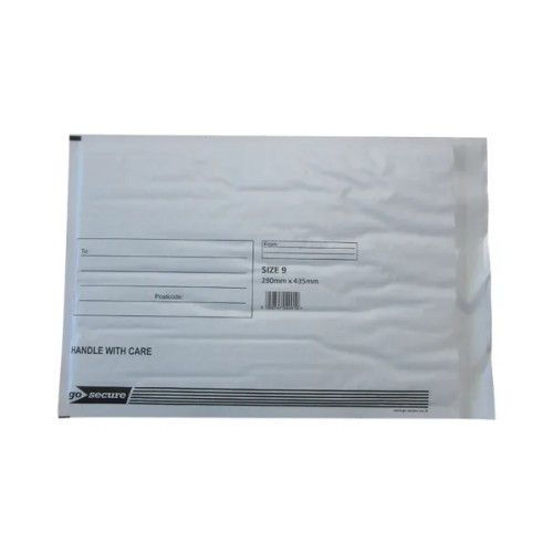 GoSecure Bubble Envelope Size 9 Internal Dimensions 290x435mm White (Pack of 50) KF71452