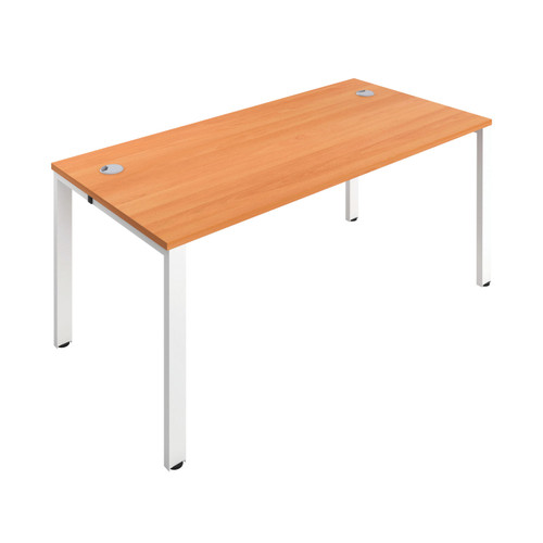 Jemini 1 Person Bench Desk 1600x800x730mm Beech/White KF809203