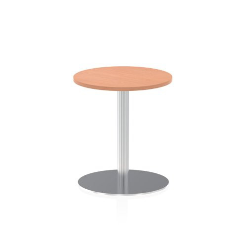 Italia 600mm Poseur Round Table Beech Top 720mm High Silver Leg