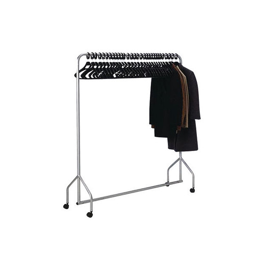 Silver Garment Hanging Rail With 30 Hangers