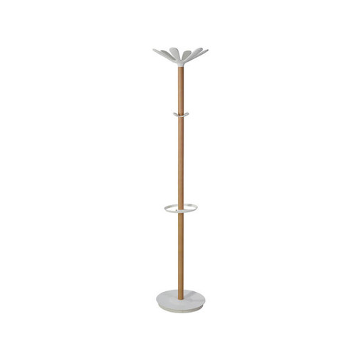 Alba Coat Stand 350x350x1750mm Beech/White