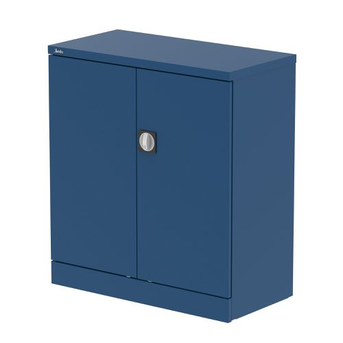 Qube 1000mm 2-Door Stationery Cupboard Blue With Shelf