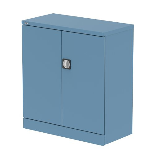 Qube 1000mm 2-Door Stationery Cupboard Pastel Blue With Shelf
