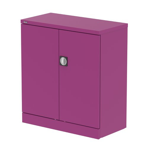 Qube 1000mm 2-Door Stationery Cupboard Traffic Purple With Shelf Qube 1000mm 2-Door Stationery Cupboard Traffic Purple With Shelf