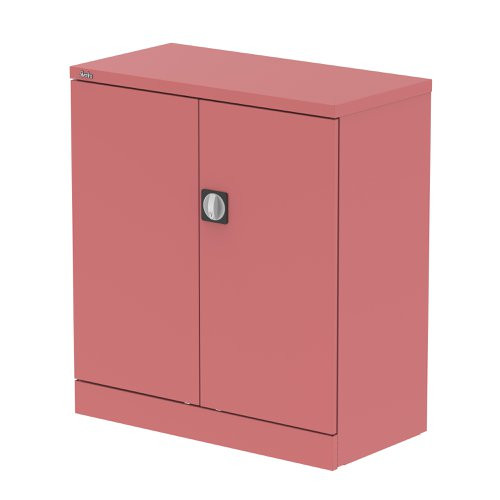 Qube 1000mm 2-Door Stationery Cupboard Antique Pink With Shelf