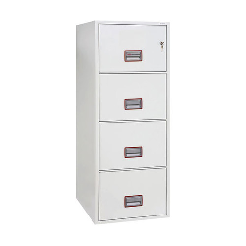 Phoenix World Class 4 Drawer Vertical Fire Rated Filing Cabinet Key Lock Phoenix World Class 4 Drawer Vertical Fire Rated Filing Cabinet Key Lock