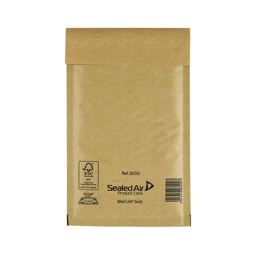 Mail Lite Bubble Postal Bag Gold B00-120x210 (Pack of 100) 101098090
