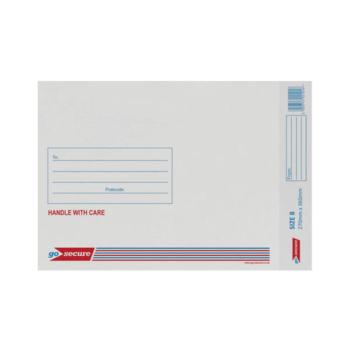 GoSecure Bubble Envelopes Size 8 White (Pack of 10)