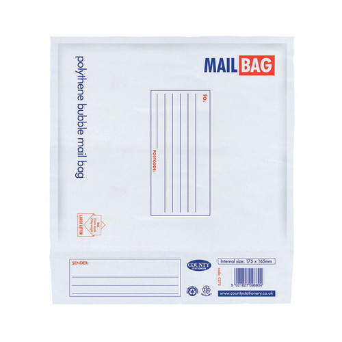 County Stationery Poly Bubble Envelopes 175x165mm (Pack of 10) C270