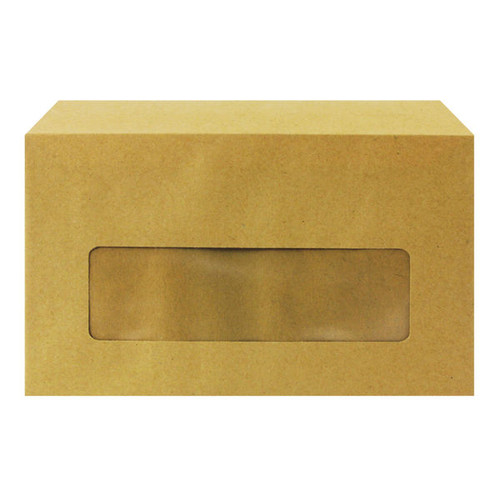 Q-Connect Envelope 89x152mm Pocket Centre Window Gummed 70gsm Manilla (Pack of 1000)