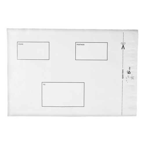 5 Star Envelopes Waterproof Polythene Peel/Seal Opaque 245x320mm 50mm Flap (Pack of 100)