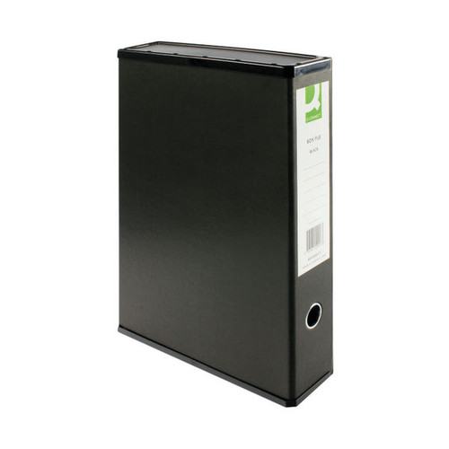 Q-Connect 75mm Box File Foolscap Black (5 Pack)