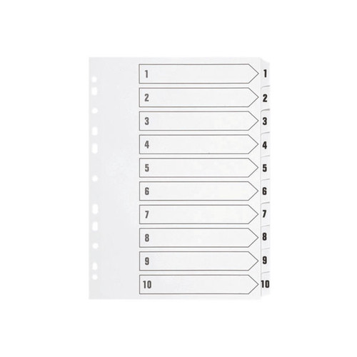 Q-Connect 1-10 Index Multi-punched Polypropylene White A4