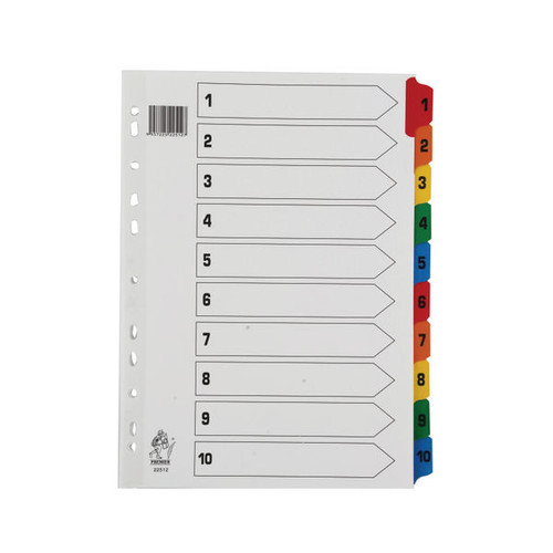 Assorted A4 1-10 Mylar Index