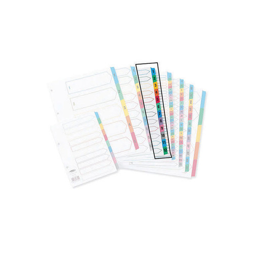 Concord Index 1-12 A4 White with Multicolour Tabs 01301/CS13