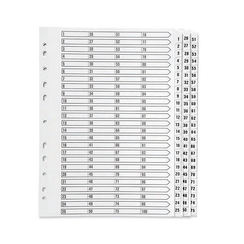 Q-Connect 1-75 Index Multi-Punched Reinforced Board Clear Tab A4 White