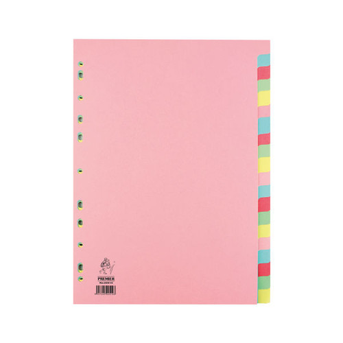 A4 Manilla Divider 20-Part Pink with Assorted Tabs