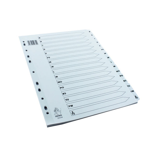 A4 White A-Z Mylar Index Multi-punched Mylar Reinforced Tabs/Holes A4 White A-Z Mylar Index Multi-punched Mylar Reinforced Tabs/Holes