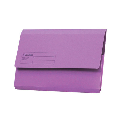 Guildhall Document Wallets Foolscap Violet (Pack of 50) GDW1-VLT