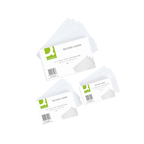 Q-Connect Record Card 203x127mm Ruled Feint White (100 Pack) Q-Connect Record Card 203x127mm Ruled Feint White (100 Pack)