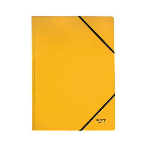 Leitz Recycle Card Folder/Elastic Bands A4 Yellow (Pack of 10) 39080015 Leitz Recycle Card Folder/Elastic Bands A4 Yellow (Pack of 10) 39080015