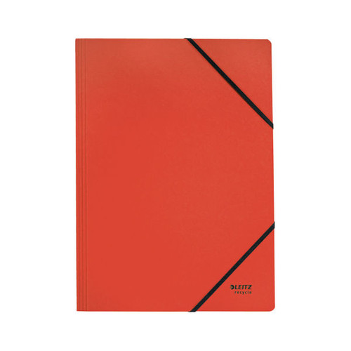 Leitz Recycle Card Folder/Elastic Bands A4 Red (Pack of 10) 39080025 Leitz Recycle Card Folder/Elastic Bands A4 Red (Pack of 10) 39080025
