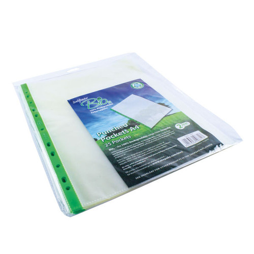 Snopake Bio Punched Pocket A4 Clear (Pack of 25) 15439 Snopake Bio Punched Pocket A4 Clear (Pack of 25) 15439
