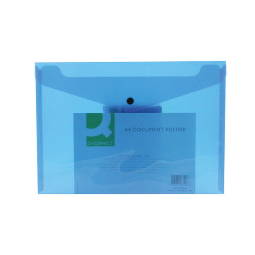 Q-Connect Polypropylene Document Folder A4 Blue (Pack of 12) Q-Connect Polypropylene Document Folder A4 Blue (Pack of 12)