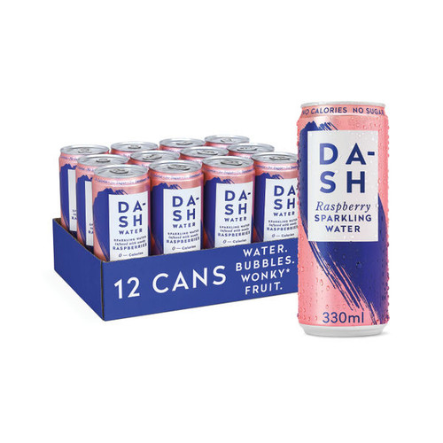 Dash Raspberry Sparkling Water 330ml (Pack of 12) DBL005