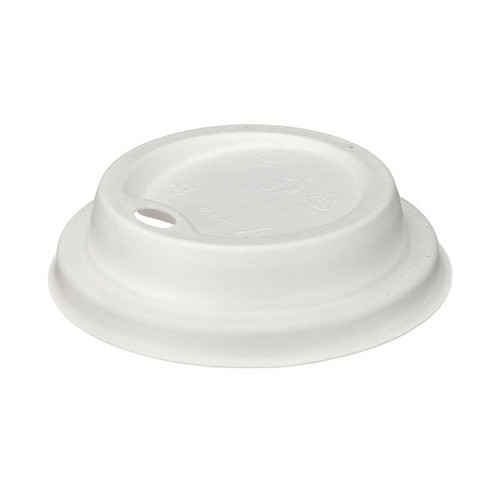 Go-Pak Moulded Fibre Coffee Cup Lid 8oz White (Pack of 1000) D06031