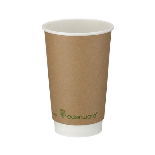 Go-Pak Double Wall Coffee Cup PLA Lined 16oz Kraft (Pack of 500) B04014